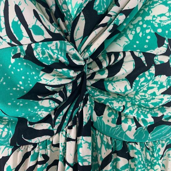 The Zig Zag Stripe Womens Dress Sleeveless Floral Gathered Ruched Size Small - Picture 3 of 8